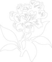 ai généré rhododendron contour silhouette vecteur