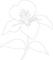 ai généré trillium contour silhouette vecteur