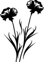 ai généré dianthus noir silhouette vecteur