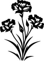 ai généré dianthus noir silhouette vecteur