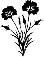 ai généré dianthus noir silhouette vecteur