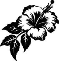 ai généré hibiscus noir silhouette vecteur