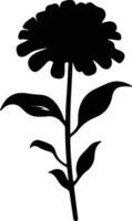 ai généré zinnia noir silhouette vecteur