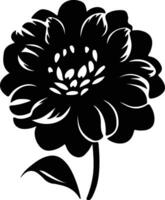 ai généré zinnia noir silhouette vecteur