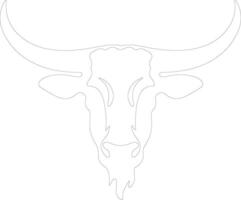 ai généré longhorn contour silhouette vecteur