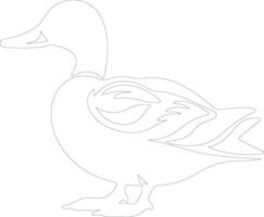 ai généré colvert canard contour silhouette vecteur