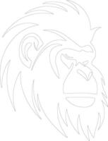 ai généré mandrill contour silhouette vecteur