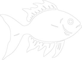 ai généré poisson lanterne contour silhouette vecteur