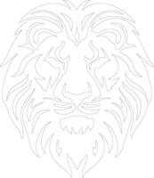 ai généré Lion contour silhouette vecteur