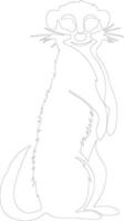 ai généré suricate contour silhouette vecteur