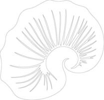 ai généré mollusque contour silhouette vecteur