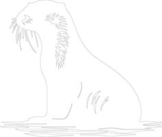 ai généré loutre mer contour silhouette vecteur