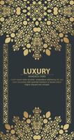 carte décorative mandala de luxe en couleur or vecteur