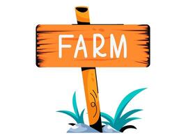 ferme et jardin signe conception avec moderne illustration concept style pour badge ferme agriculture autocollant illustration vecteur