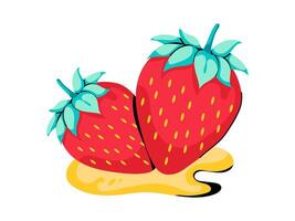 fraise conception avec moderne illustration concept style pour badge ferme agriculture autocollant illustration vecteur