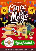 mexicain cinco de mayo de fête vacances fête prospectus vecteur