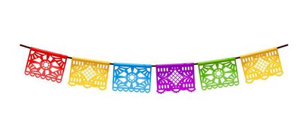 mexicain cinco de mayo vacances papel picado drapeau vecteur