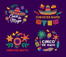 cinco de mayo mexicain vacances coloré bannières vecteur