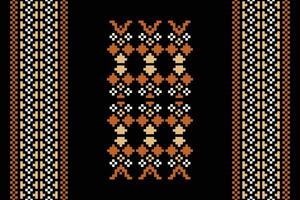 traditionnel ethnique motifs ikat géométrique en tissu modèle traverser point.ikat broderie ethnique Oriental pixel noir background.abstract, vecteur, illustration. texture, écharpe, décoration, papier peint. vecteur