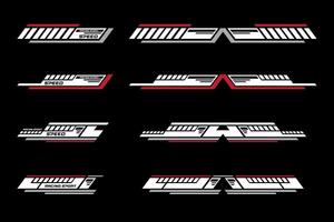 sport courses rayures voiture autocollants. modification corps la vitesse et dérive vinyle décalque pour voiture bicyclette et camion. vecteur course voiture autocollants isolé ensemble