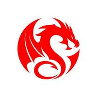 vecteur cercle dragon logo conception vecteur illustration