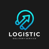 la logistique logo, La Flèche conception logo modèle, vecteur illustration