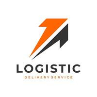 la logistique logo, La Flèche conception logo modèle, vecteur illustration