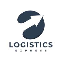 livraison logo. Express la logistique courrier un service symbole. La Flèche symbole vecteur illustration