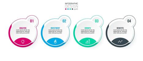 concept d'entreprise de modèle infographique avec étape. vecteur