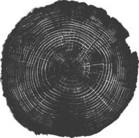 ai généré silhouette arbre anneaux bois noir Couleur seulement vecteur