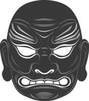 ai généré silhouette Japonais traditionnel masque noir Couleur seulement vecteur