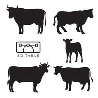 vache silhouette bétail vecteur