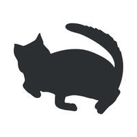 mignonne mensonge chat silhouette. vecteur illustration