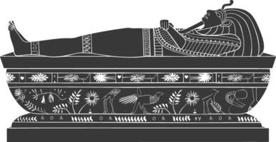 ai généré silhouette ancien Egypte sarcophage noir Couleur seulement vecteur