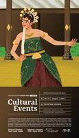 tourisme un événement disposition avec indonésien culture Danse illustration vecteur