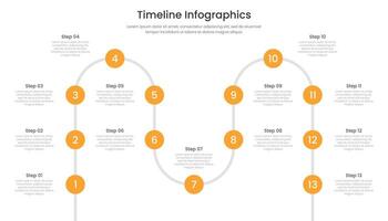 chronologie infographie avec 13 pas pour affaires présentation vecteur