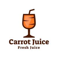 jus carotte logo, Frais carotte boisson logo conception vecteur modèle isolé sur blanc Contexte.