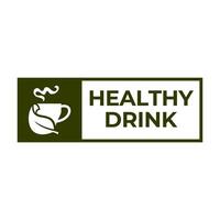 herbes boisson logo. biologique boisson tasse logo conception modèle vecteur