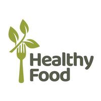 en bonne santé nourriture logo conception avec feuille éléments. biologique nourriture vecteur conception