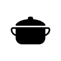 cuisine la poêle et pot glyphe icône vecteur. cuisinier pot cuisine signe. isolé symbole illustration vecteur