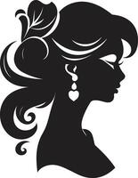 enchanteur la grâce noir vecteur de une femme mystique personnage iconique silhouette conception