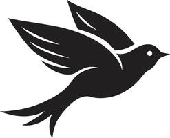 ciel planant esprit vecteur noir logo harmonieux vol mignonne noir oiseau logo