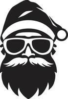 cool Noël icône noir cool Père Noël vecteur glacé en dehors Père Noël faire appel cool vecteur noir