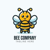 abeille entreprise logo. mascotte vecteur logo conception illustration avec une mignonne mon chéri abeille.