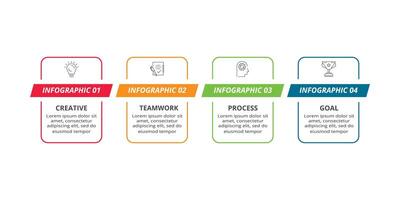 Créatif concept pour infographie avec 4 pas, choix, les pièces ou processus. affaires Les données visualisation. vecteur