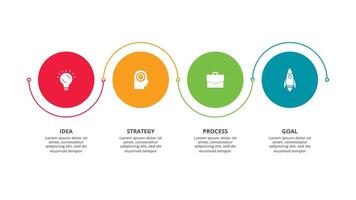 concept créatif pour infographie avec 4 étapes, options, pièces ou processus. visualisation des données d'entreprise vecteur