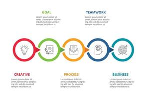 Créatif concept pour infographie avec 5 pas, choix, les pièces ou processus. vecteur