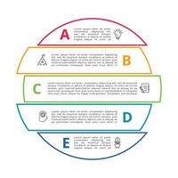 Créatif concept pour infographie avec 5 pas, choix, les pièces ou processus. affaires Les données visualisation. vecteur