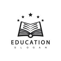 éducation logo modèle . se levant Soleil avec livre logo vecteur. vecteur