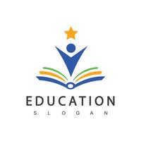 éducation logo modèle . se levant Soleil avec livre logo vecteur. vecteur